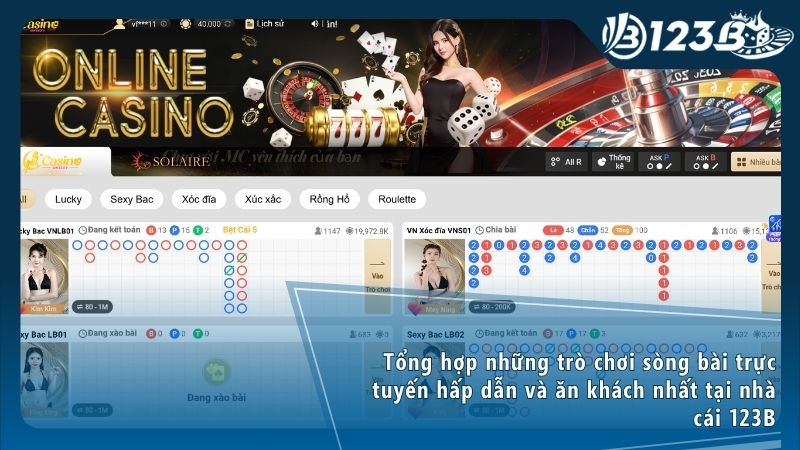 Baccarat trực tuyến tại 123B casino thu hút người chơi nhờ luật lệ đơn giản và tỷ lệ thắng cao