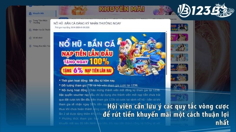 Chương trình 123B Khuyến Mãi đều có điều khoản điều kiện riêng