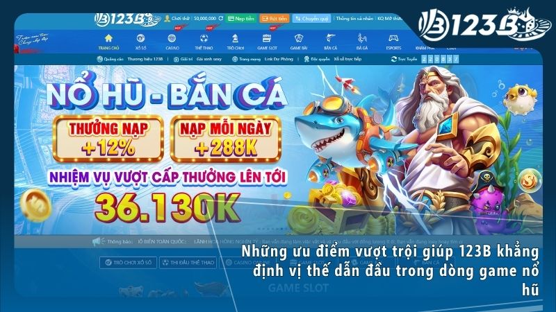 Chính sách hoàn trả 123B Nổ Hũ cực cao giúp hội viên tối ưu nguồn vốn cược mỗi ngày